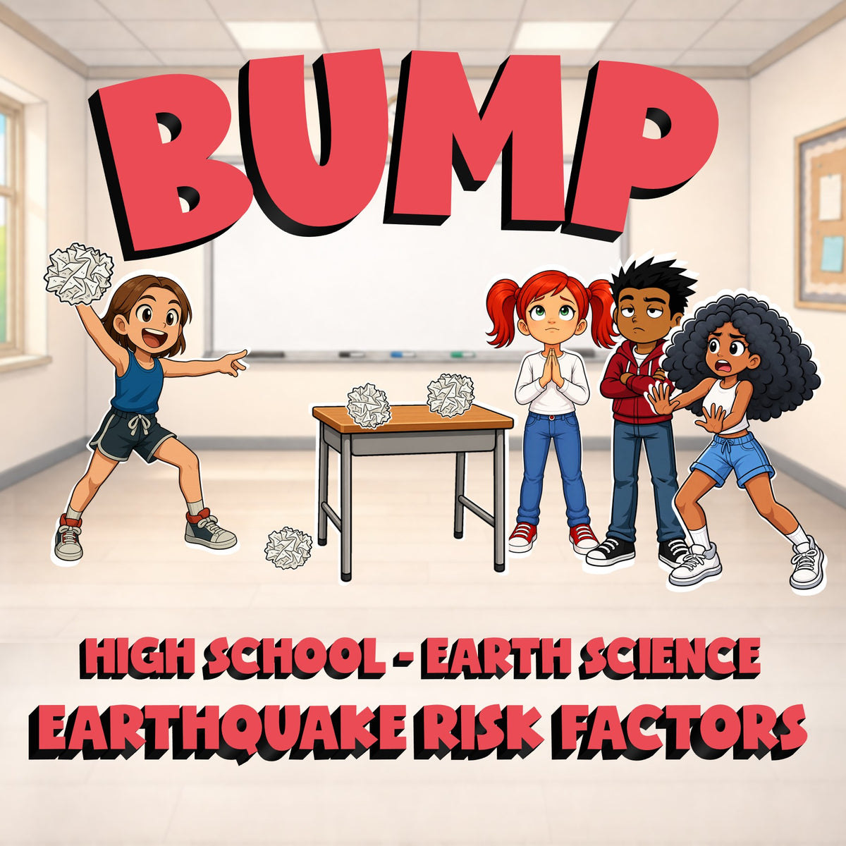 Earthquake Risk Factors BUMP Game - No Prep Earth Science Review Activity