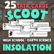 Insolation SCOOT TASK CARDS Game - No Prep Earth Science Review Activity
