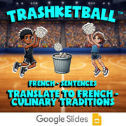 Translate to French - Culinary Traditions TRASHKETBALL French Game - No Prep