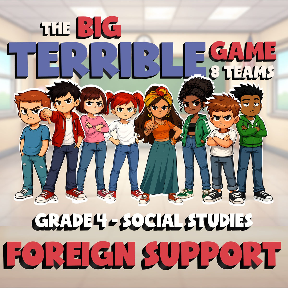 Foreign Support BIG TERRIBLE GAME - No Prep Grade 4 Socials Review Activity