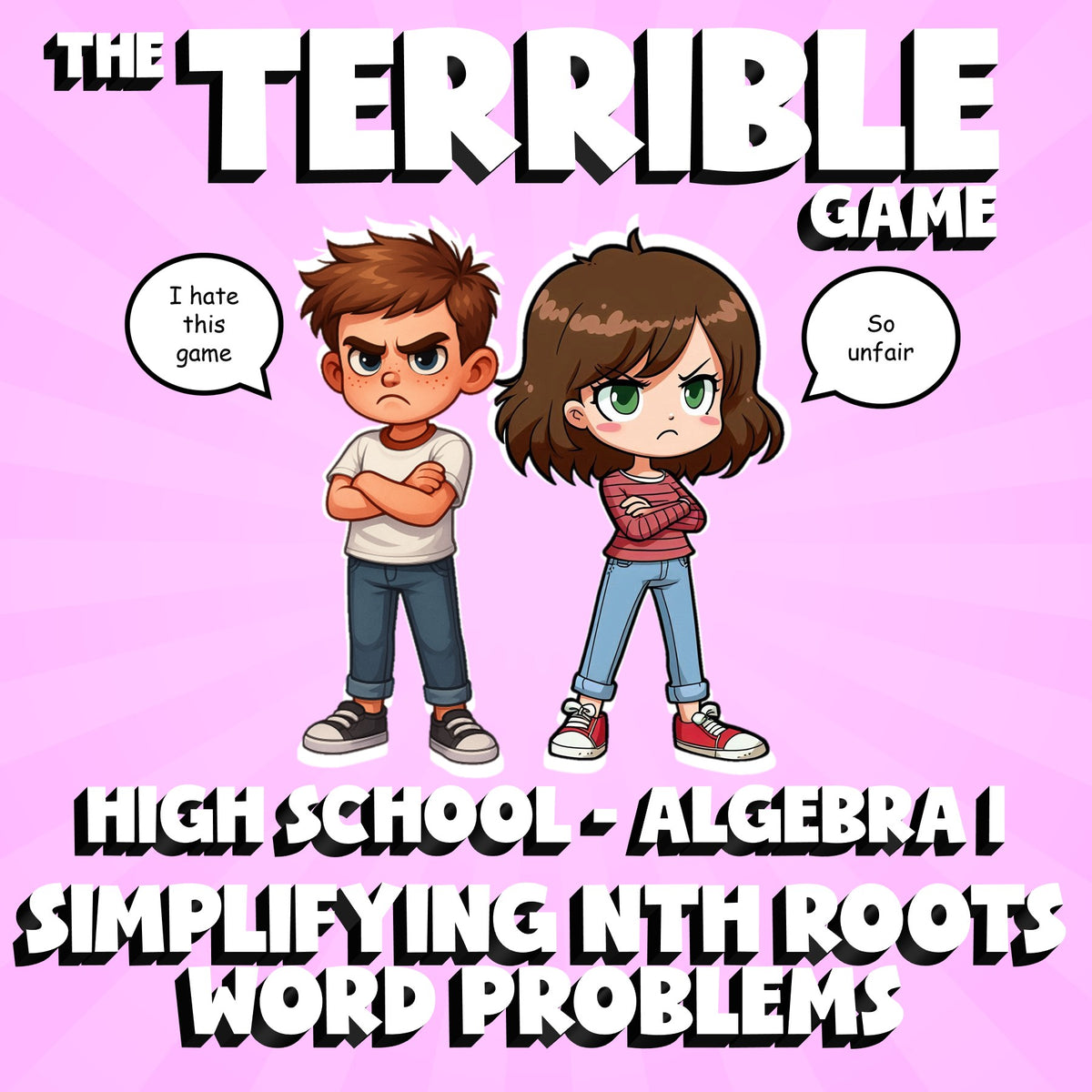 Simplifying nth Roots Word Problems THE TERRIBLE GAME - No Prep Algebra 1 Review