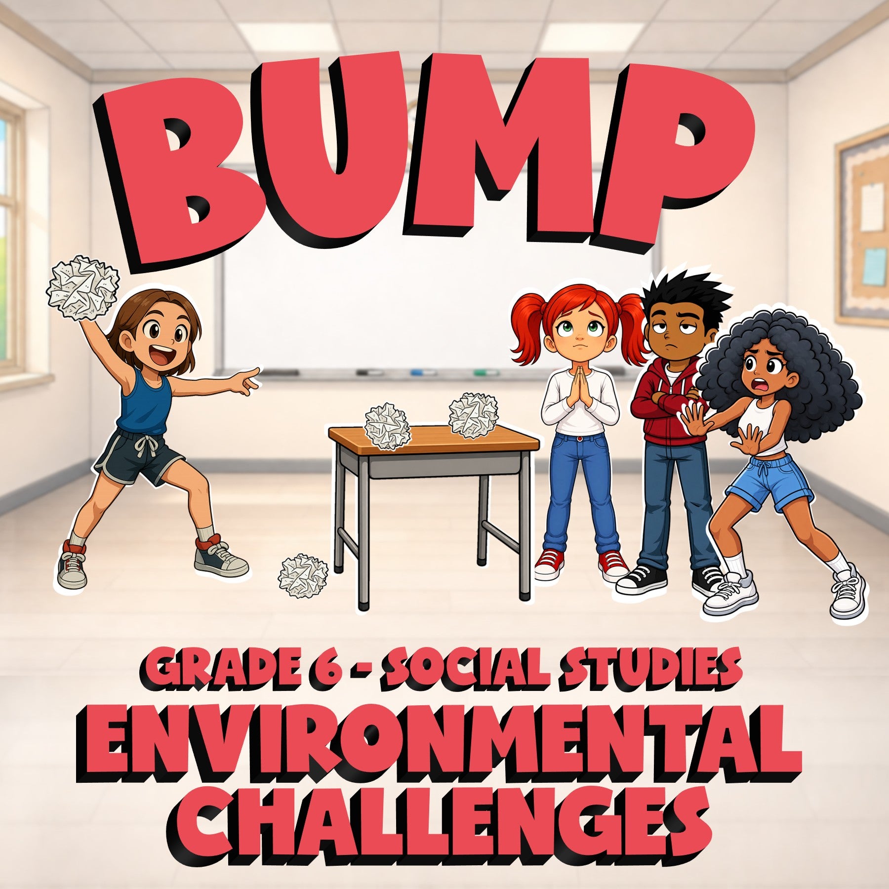 Environmental Challenges BUMP Socials Game - No Prep Grade 6 Review Activity