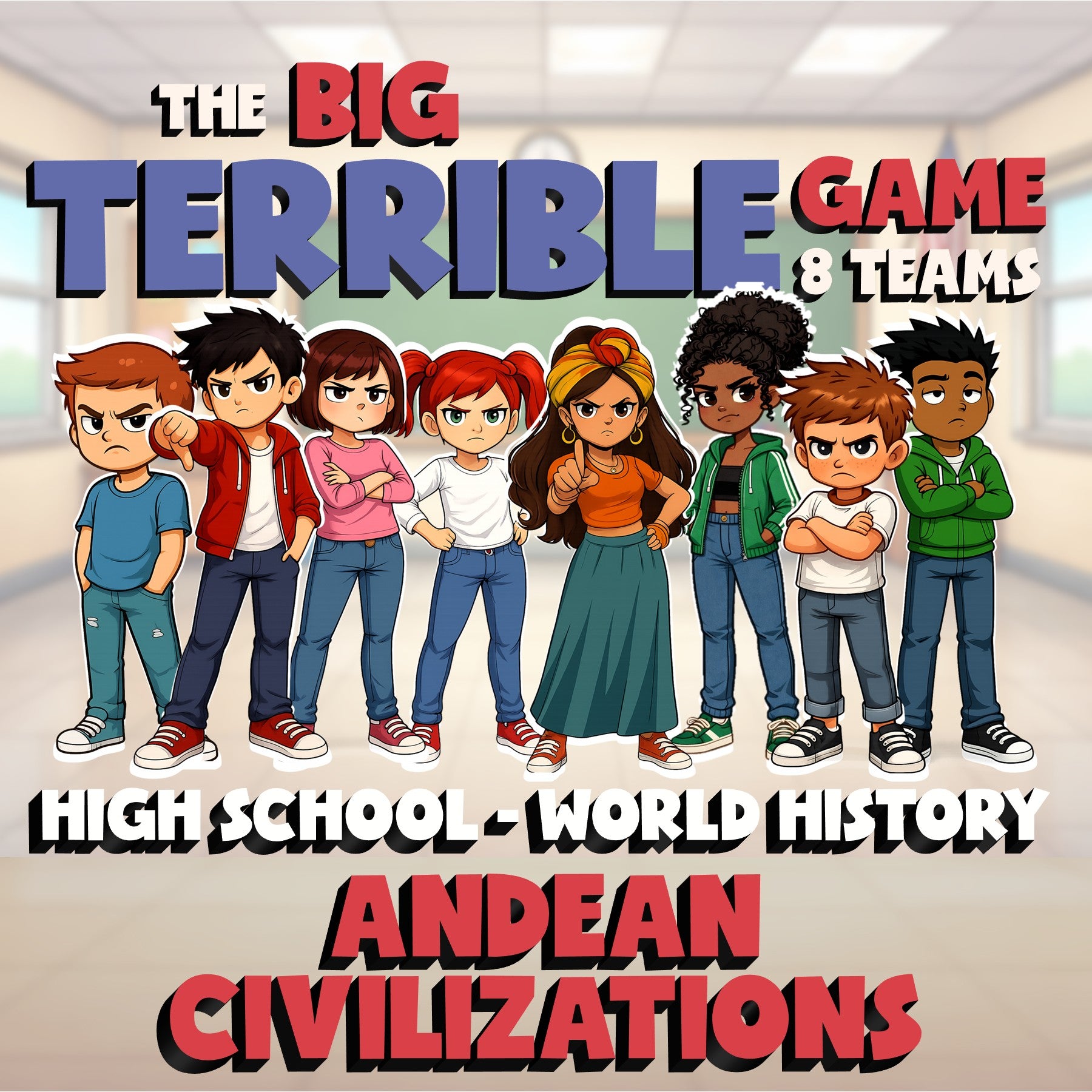 Andean Civilizations BIG TERRIBLE GAME - No Prep World History Review Activity