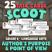 Author’s Purpose & Point of View SCOOT TASK CARDS ELA Game - No Prep Grade 6