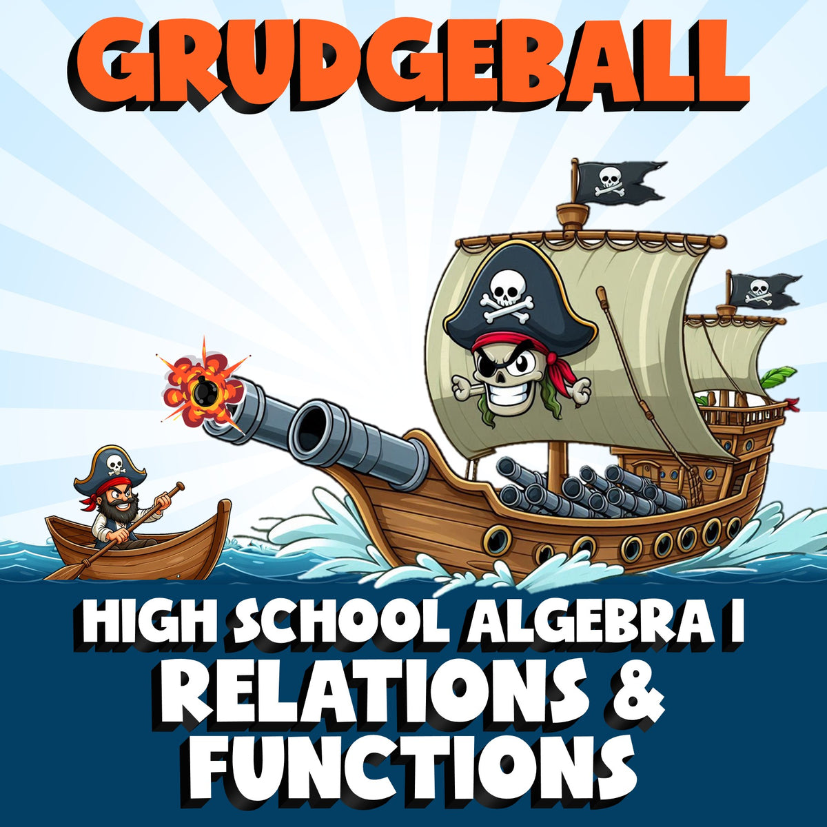 Relations & Functions GRUDGEBALL Math Game - No Prep Algebra 1 Review Activity
