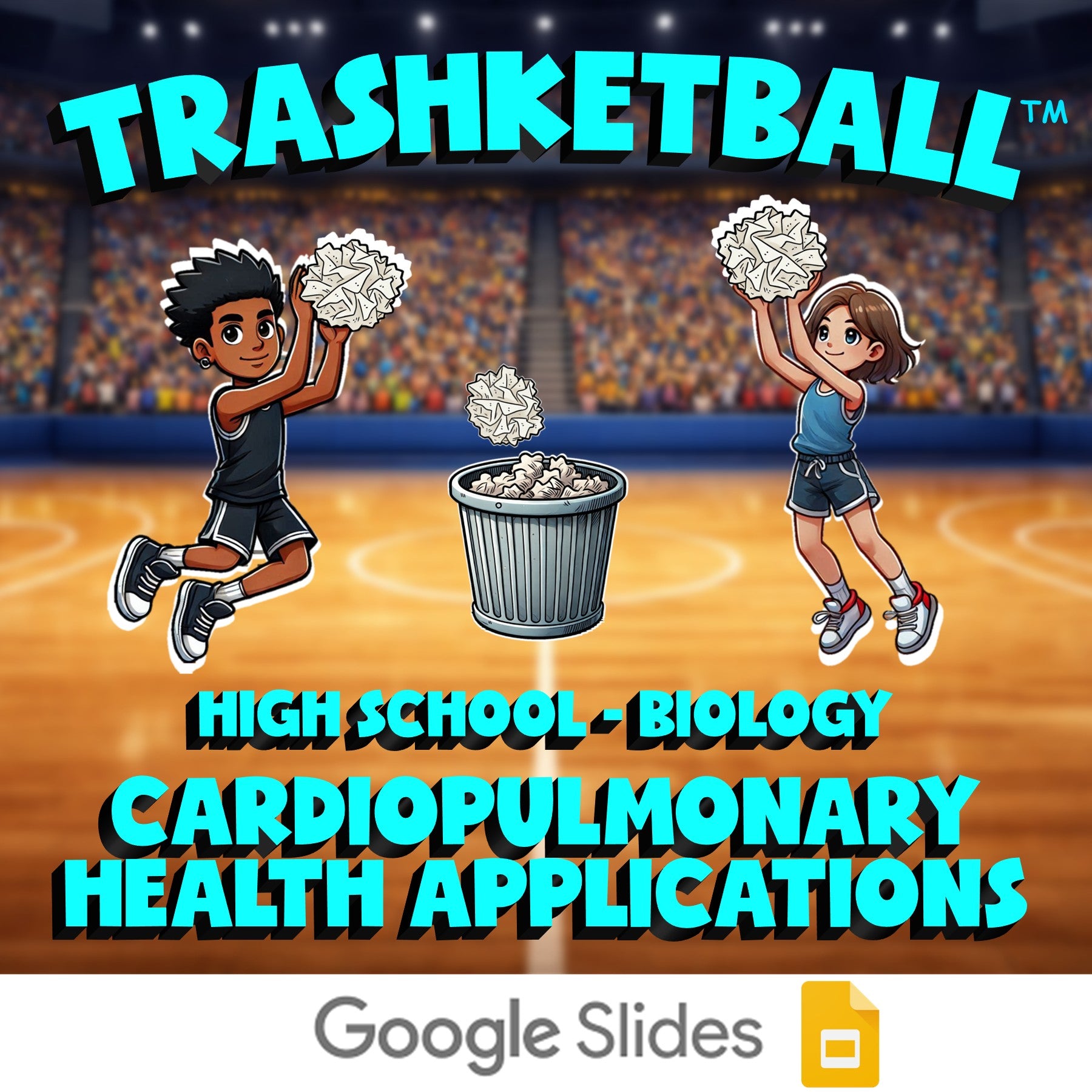 Cardiopulmonary Health Applications TRASHKETBALL Science Game - No Prep Biology