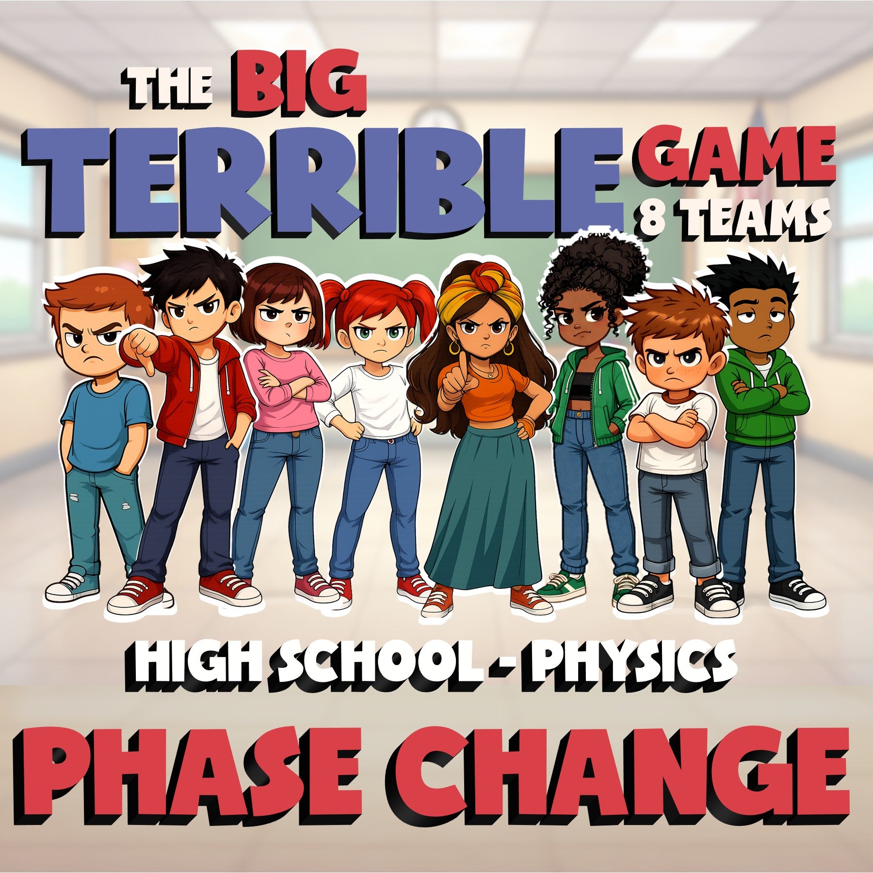 Phase Change BIG TERRIBLE GAME - No Prep Physics Science Review Activity