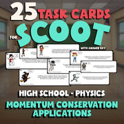 Momentum Conservation Applications SCOOT TASK CARDS Science Game - Physics