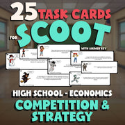Competition & Strategy SCOOT TASK CARDS Economics Game - No Prep Review Activity