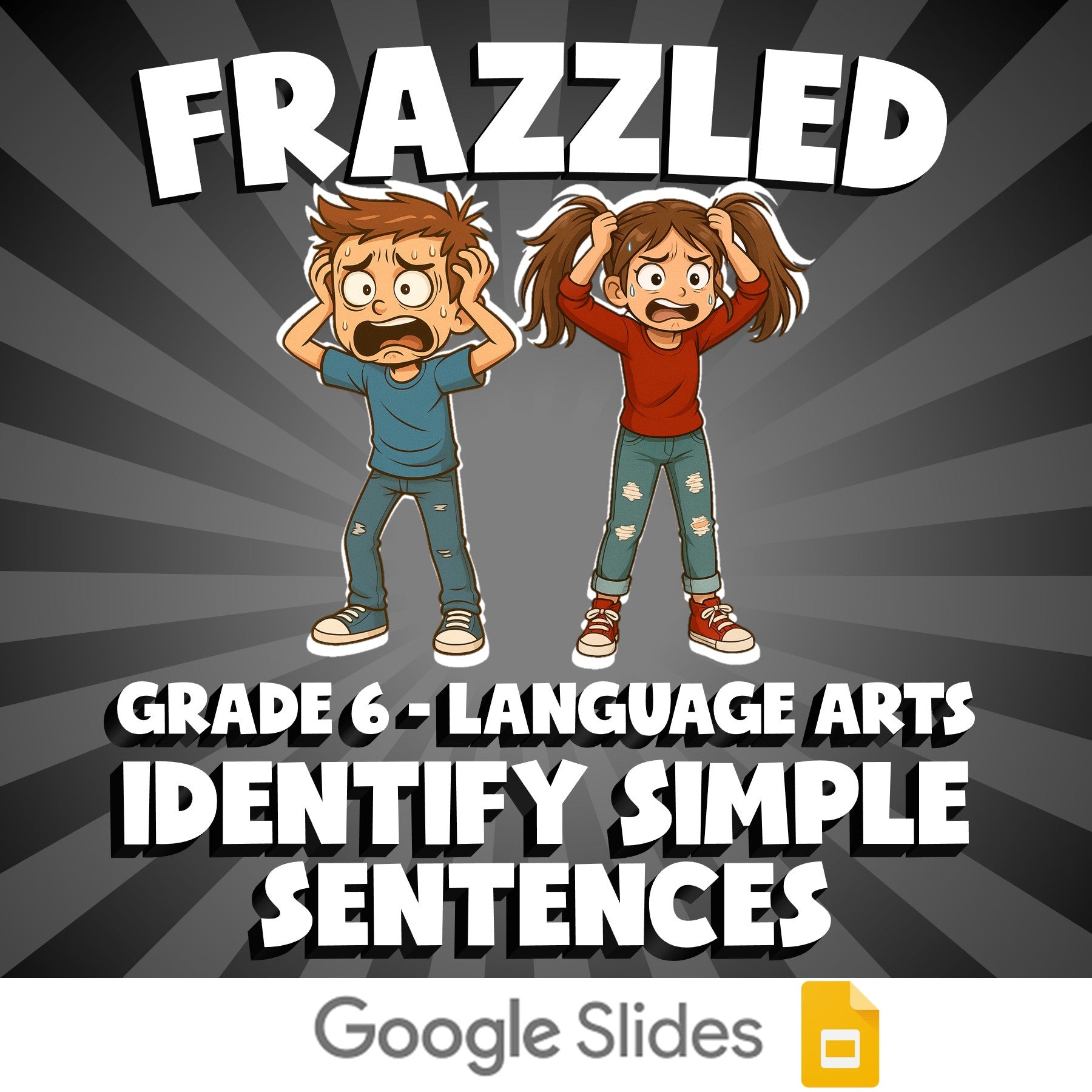 Identify Simple Sentences FRAZZLED ELA Game - No Prep Grade 6 Review Activity