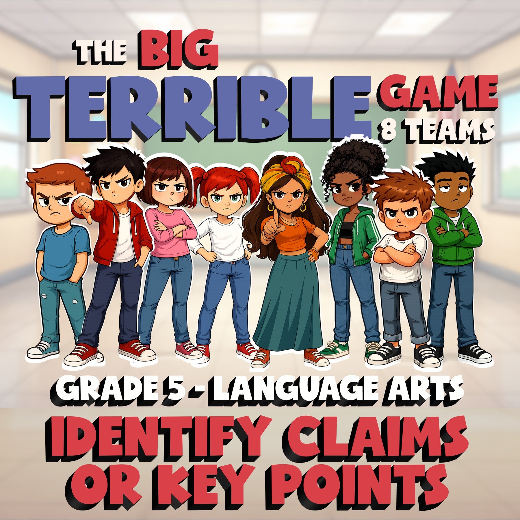 Identify Claims or Key Points BIG TERRIBLE GAME - No Prep Grade 5 ELA Review