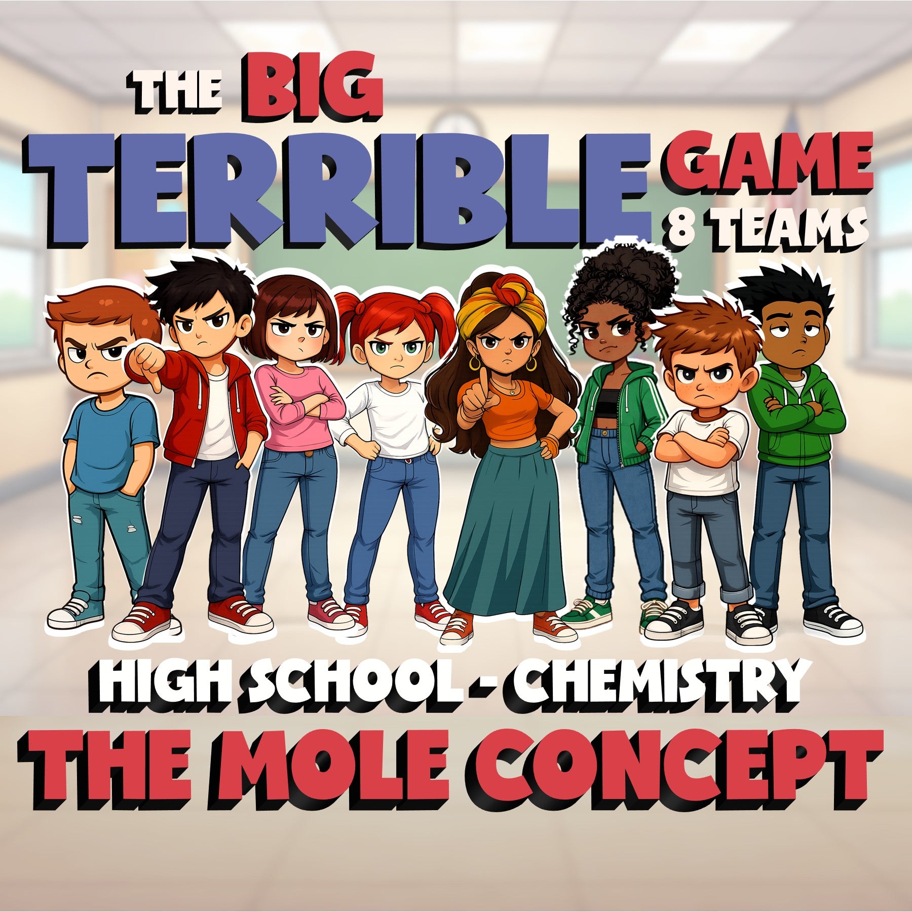 The Mole Concept BIG TERRIBLE GAME - No Prep Chemistry Science Review Activity
