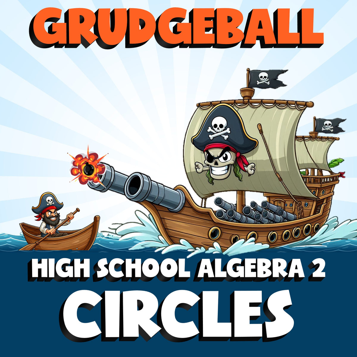 Circles GRUDGEBALL Math Game - No Prep Algebra 2 Review Activity