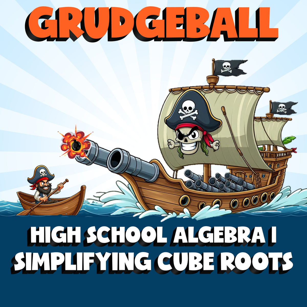 Simplifying Cube Roots GRUDGEBALL Math Game - No Prep Algebra 1 Review Activity
