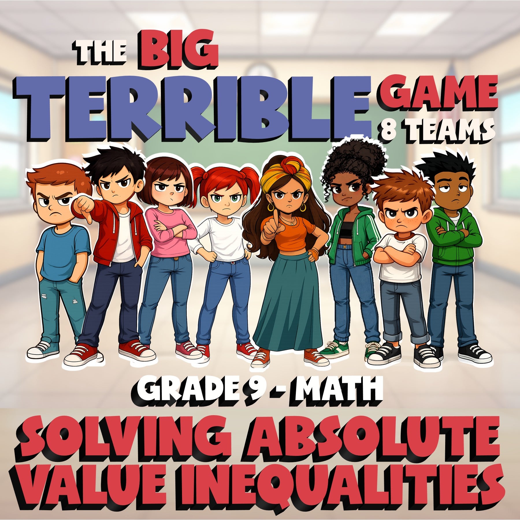 Solving Absolute Value Inequalities BIG TERRIBLE GAME - Grade 9 Math Review