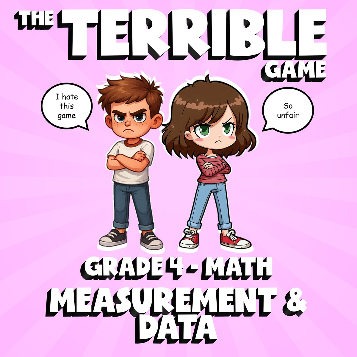 Measurement & Data THE TERRIBLE GAME - No Prep Grade 4 Math Review Activity