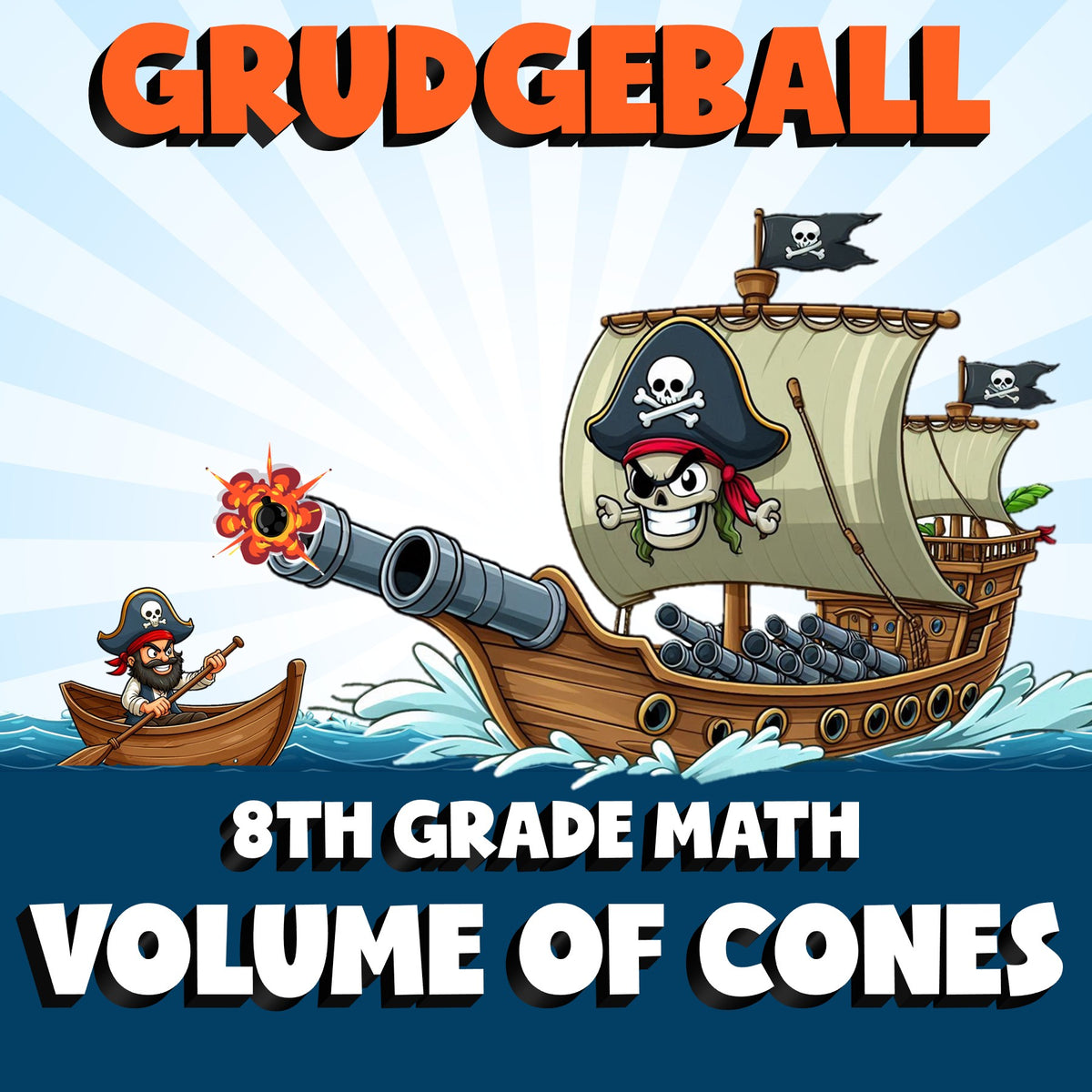 Volume of Cones GRUDGEBALL Math Game - No Prep Grade 8 Review Activity