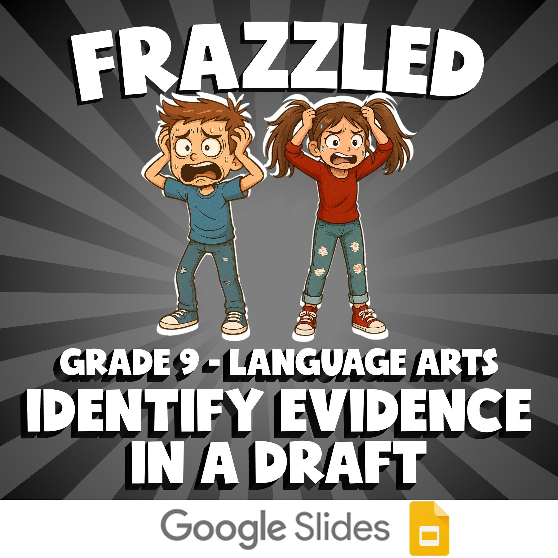 Identify Evidence in a Draft FRAZZLED ELA Game - No Prep Grade 9 Review Activity