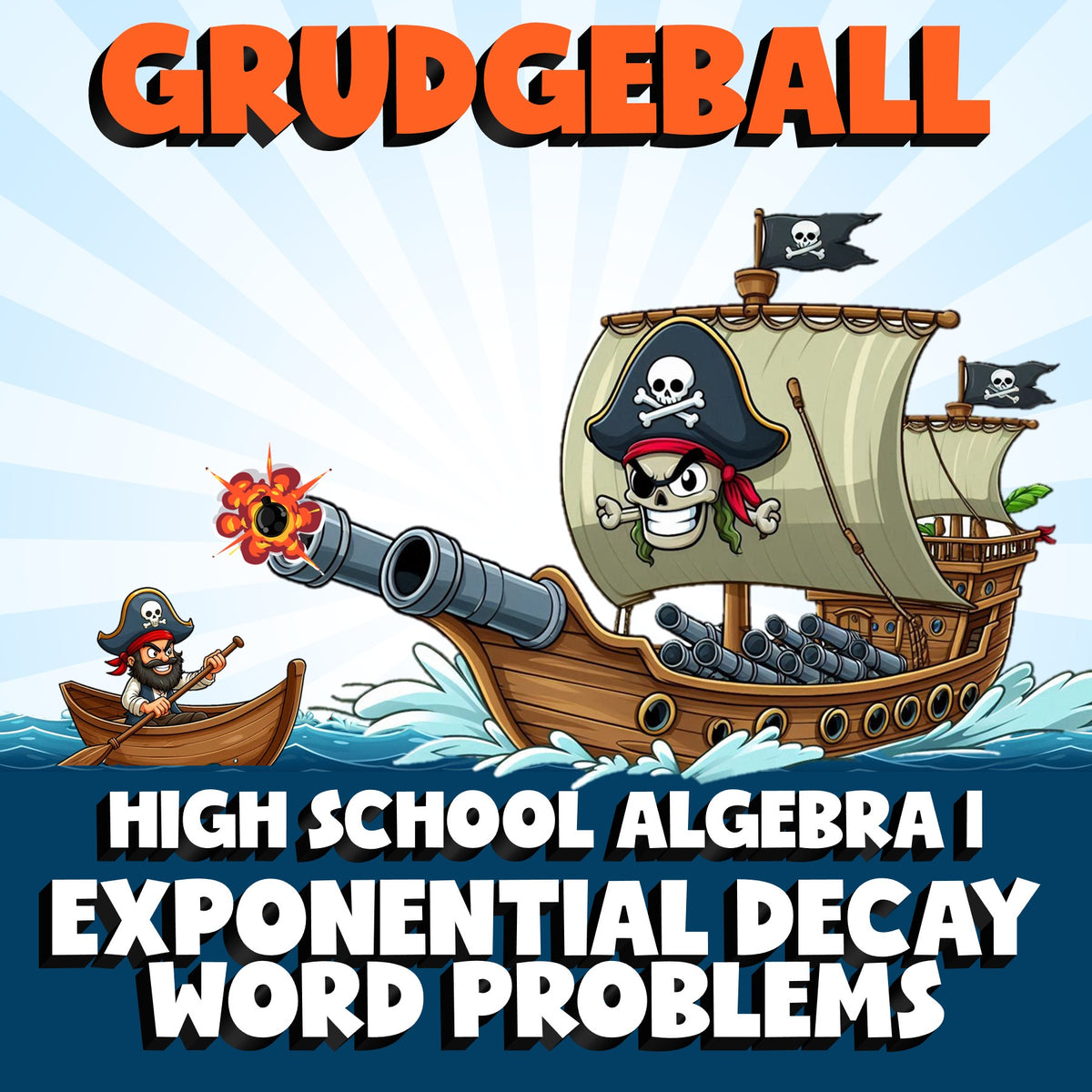 Exponential Decay Word Problems GRUDGEBALL Math Game - No Prep Algebra 1 Review