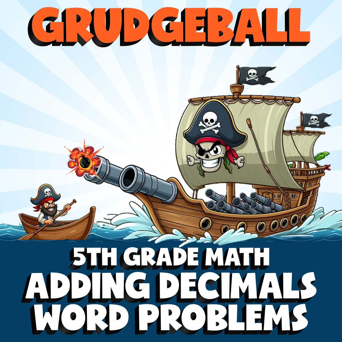 Adding Decimals Word Problems GRUDGEBALL Math Game - No Prep Grade 5 Review