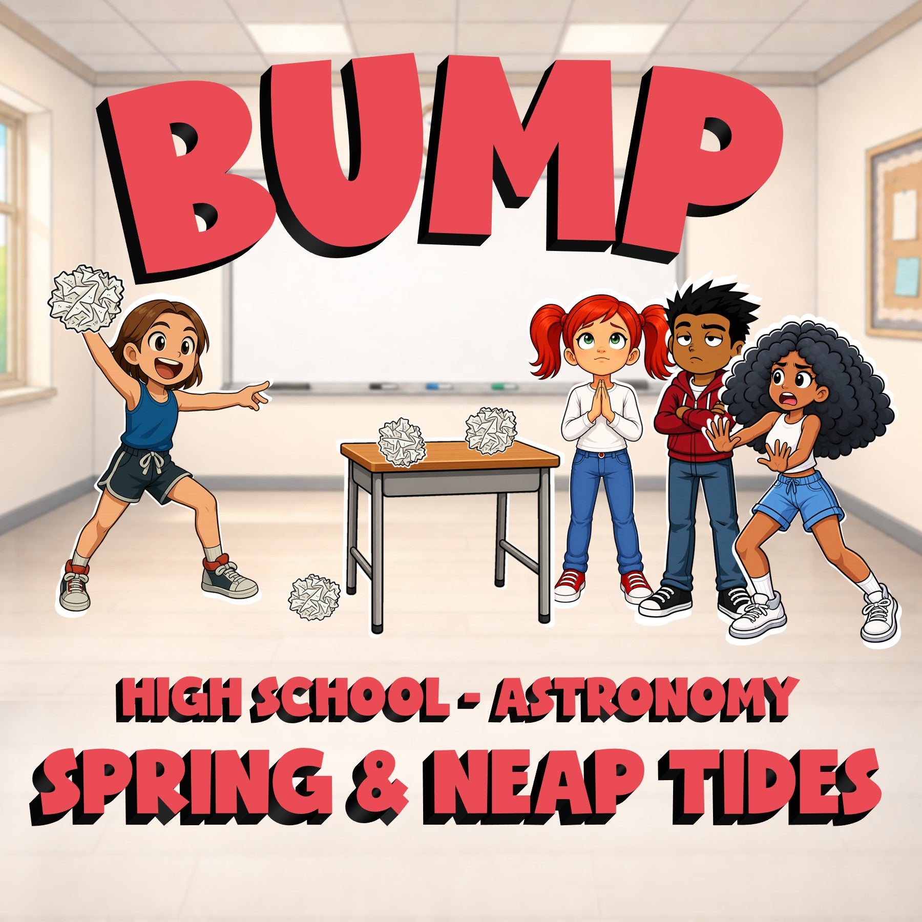Spring & Neap Tides BUMP Science Game - No Prep Astronomy Review Activity