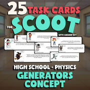 Generators Concept SCOOT TASK CARDS Science Game - No Prep Physics Review