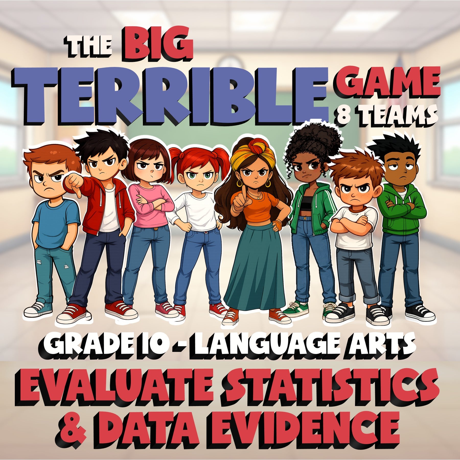 Evaluate Statistics & Data Evidence BIG TERRIBLE GAME - Grade 10 ELA Review