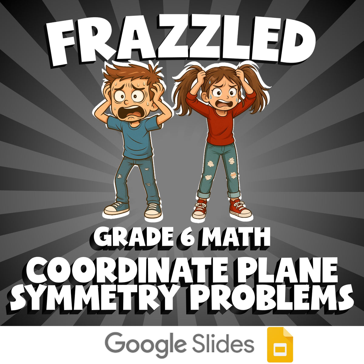 Coordinate Plane Symmetry Problems FRAZZLED Math Game - No Prep Grade 6 Review