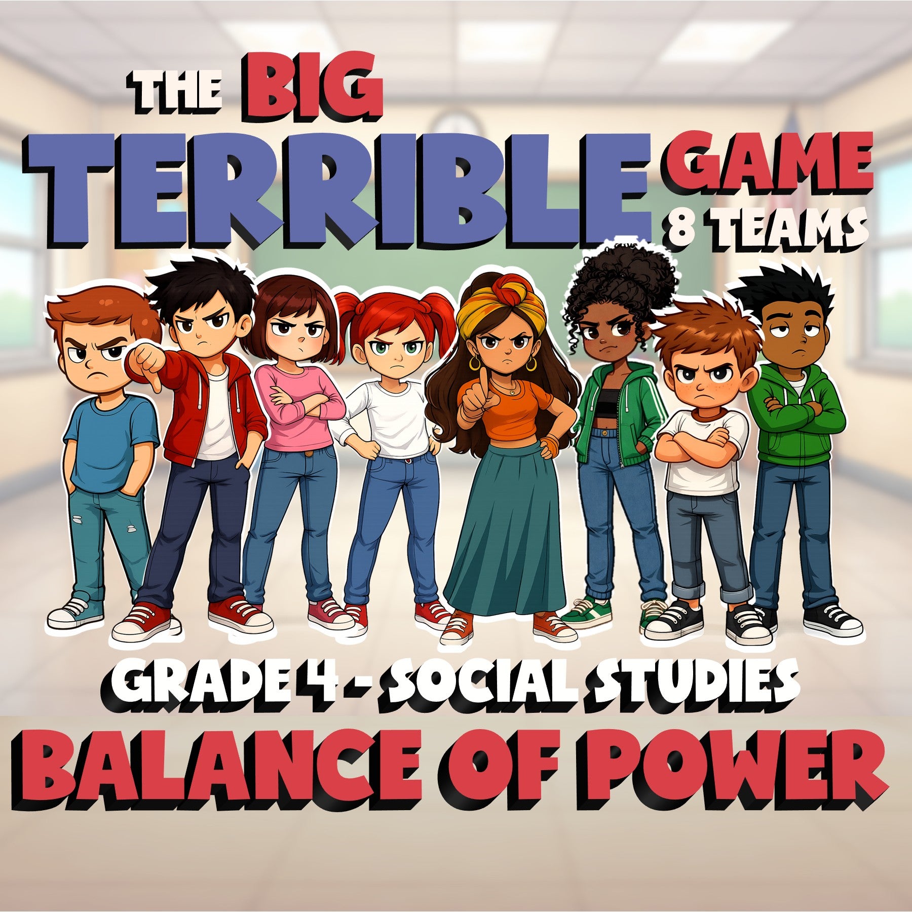 Balance of Power BIG TERRIBLE GAME - No Prep Grade 4 Socials Review Activity