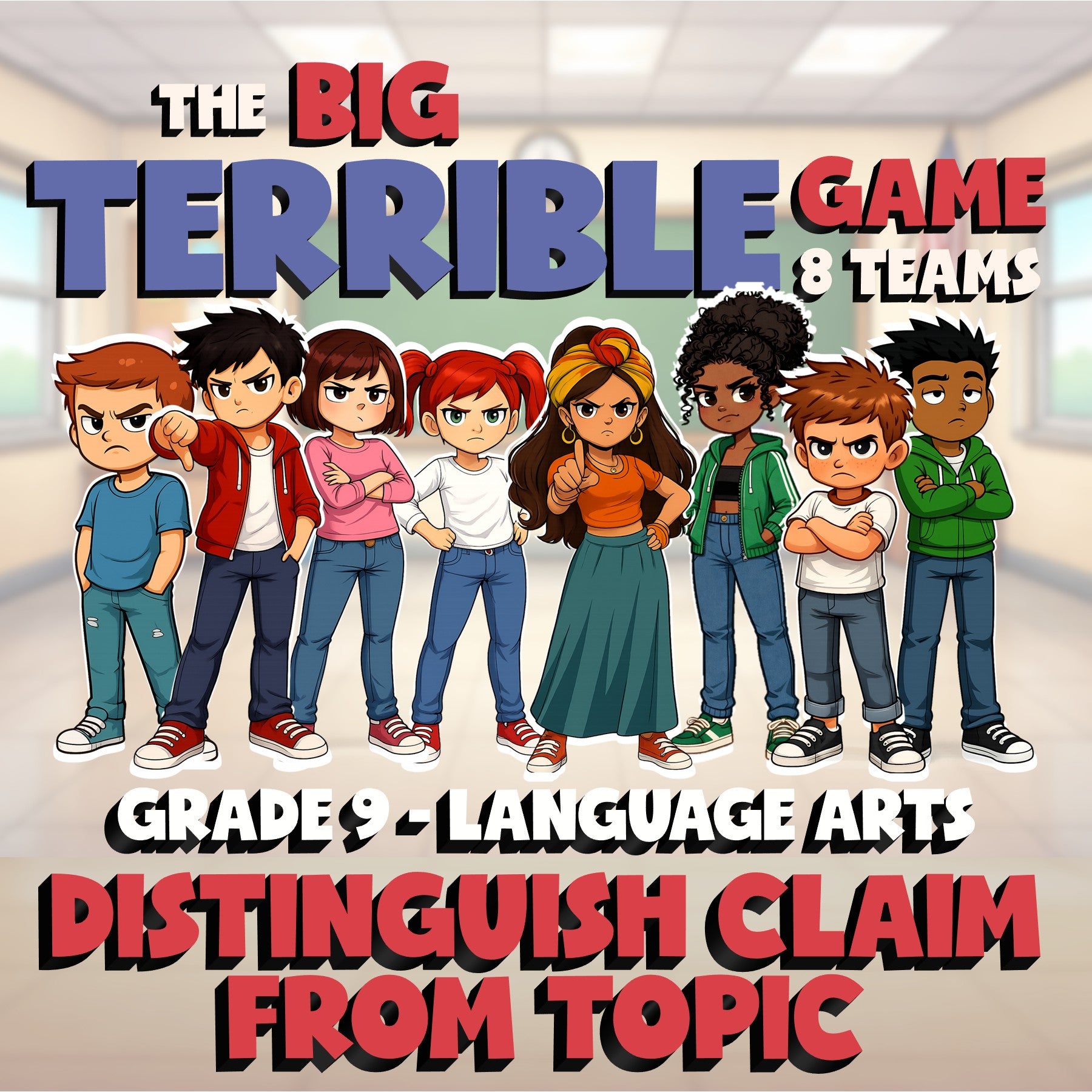 Distinguish Claim from Topic BIG TERRIBLE GAME - No Prep Grade 9 ELA Review