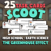 The Greenhouse Effect SCOOT TASK CARDS Game - No Prep Earth Science Review