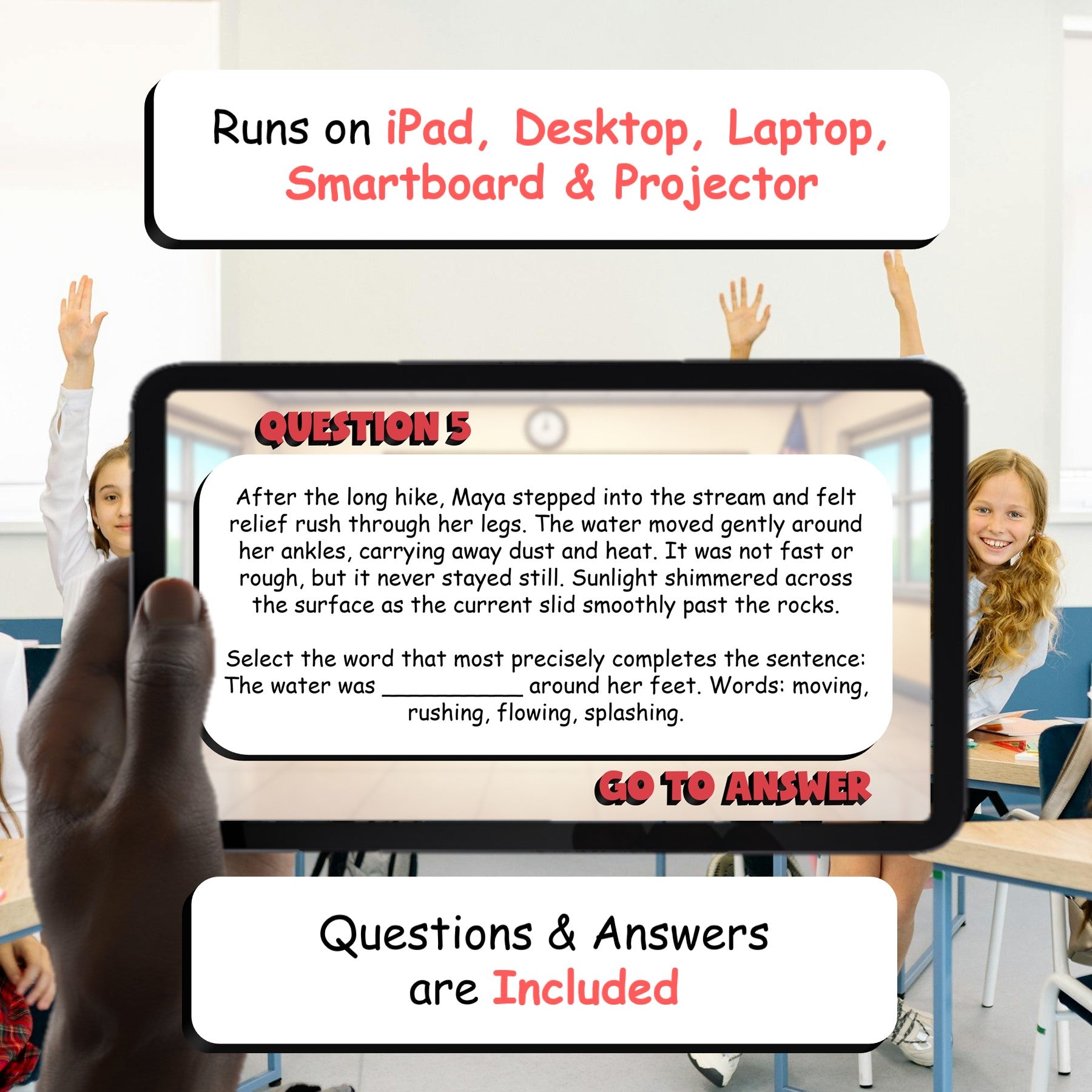 Select the Most Precise Word BIG TERRIBLE GAME - No Prep Grade 5 ELA Review