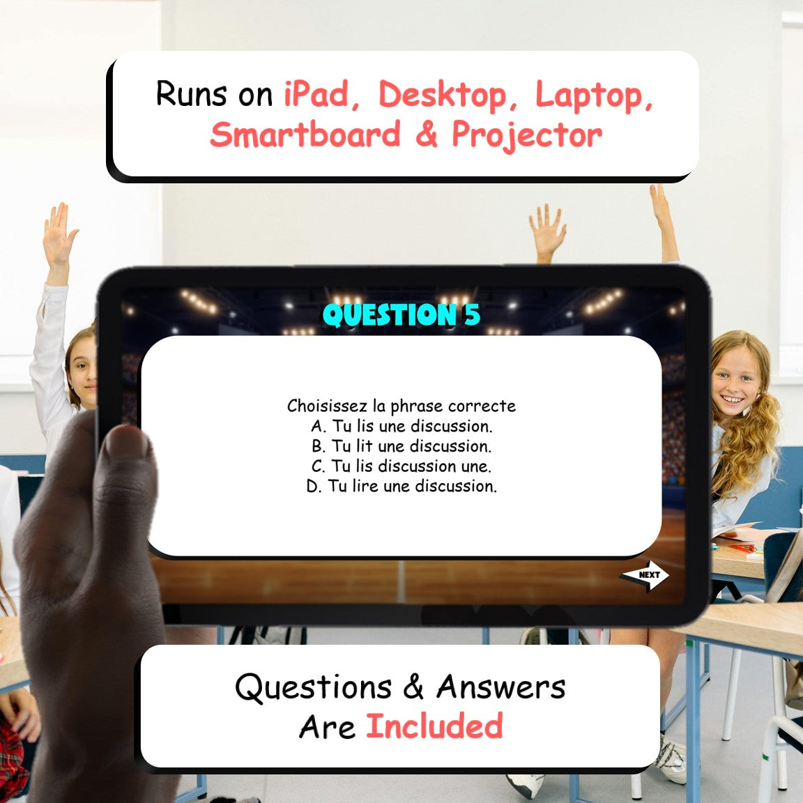 Select Correct Sentence - Social Media TRASHKETBALL French Game - No Prep