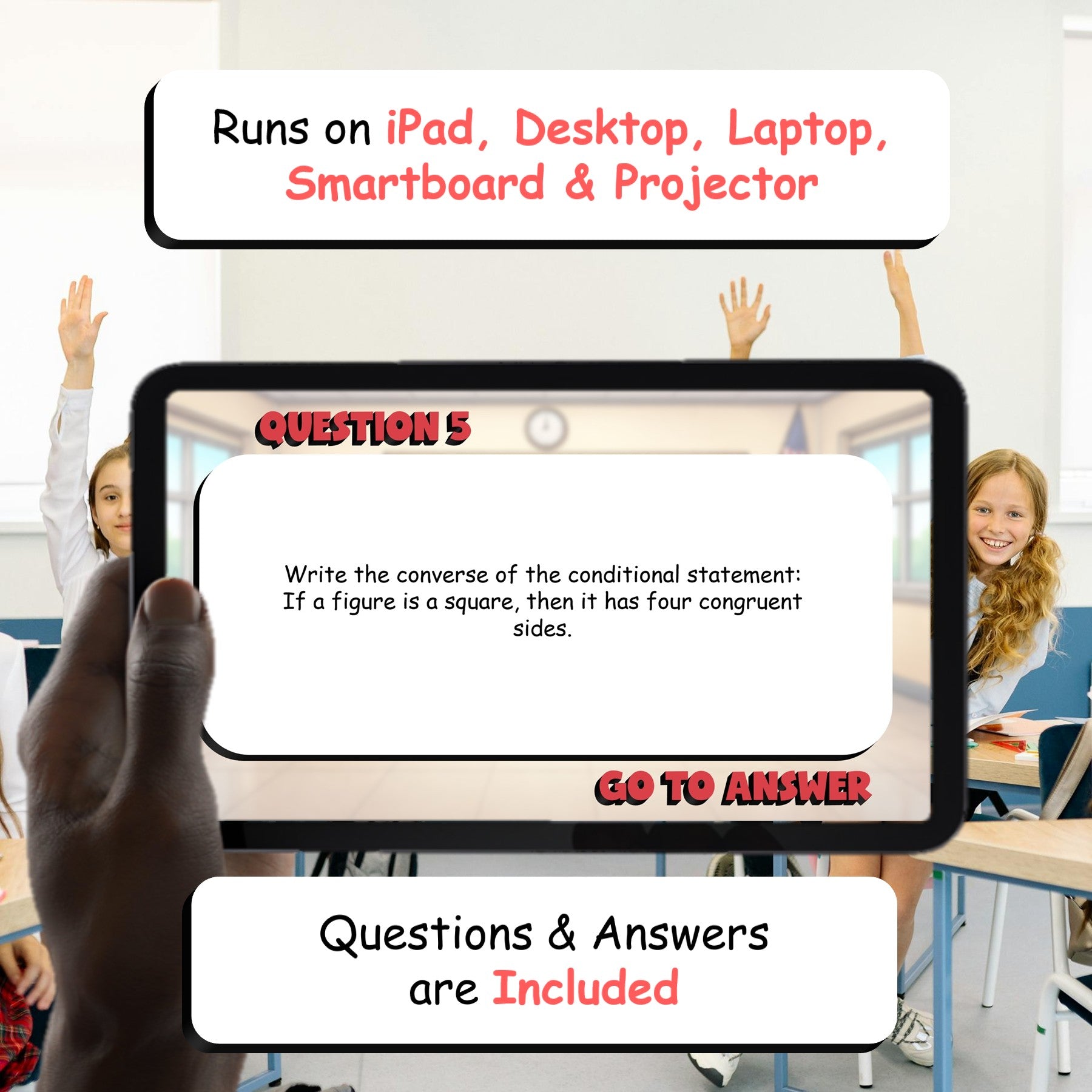 Conditional Statements BIG TERRIBLE GAME - No Prep Geometry Math Review Activity