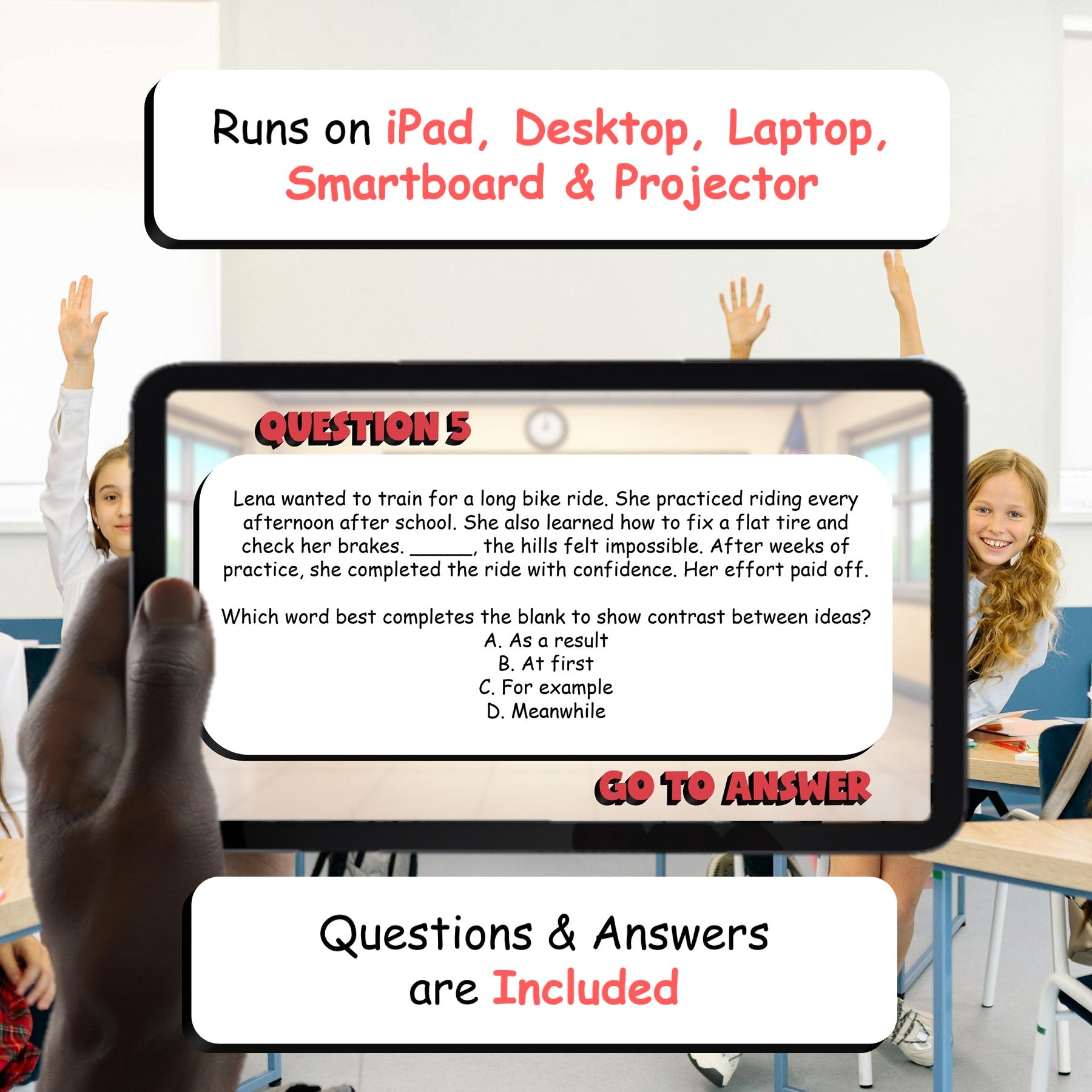 Evaluate Paragraph Organization & Transitions BIG TERRIBLE GAME - Grade 5 ELA