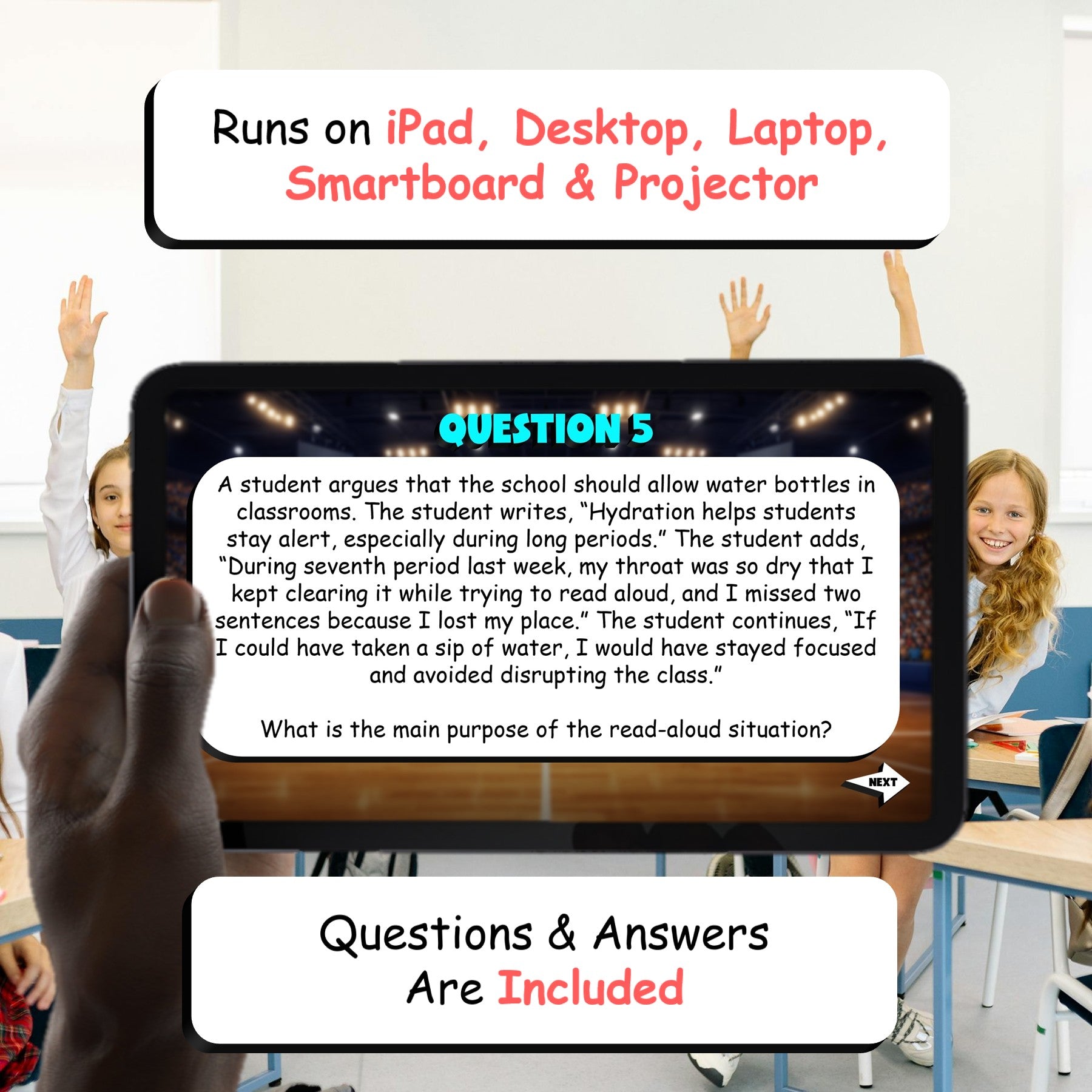 Identify the Purpose of Evidence TRASHKETBALL ELA Game - No Prep Grade 9 Review