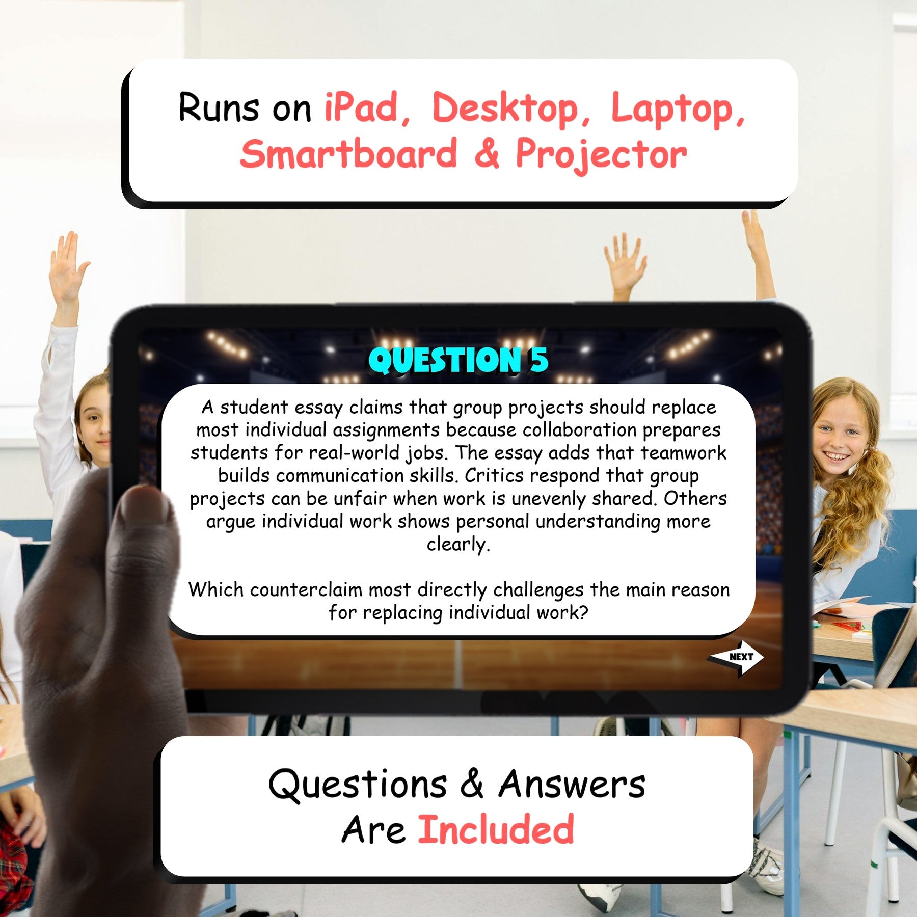 Identify Relevant Counterclaims TRASHKETBALL ELA Game - No Prep Grade 7 Review
