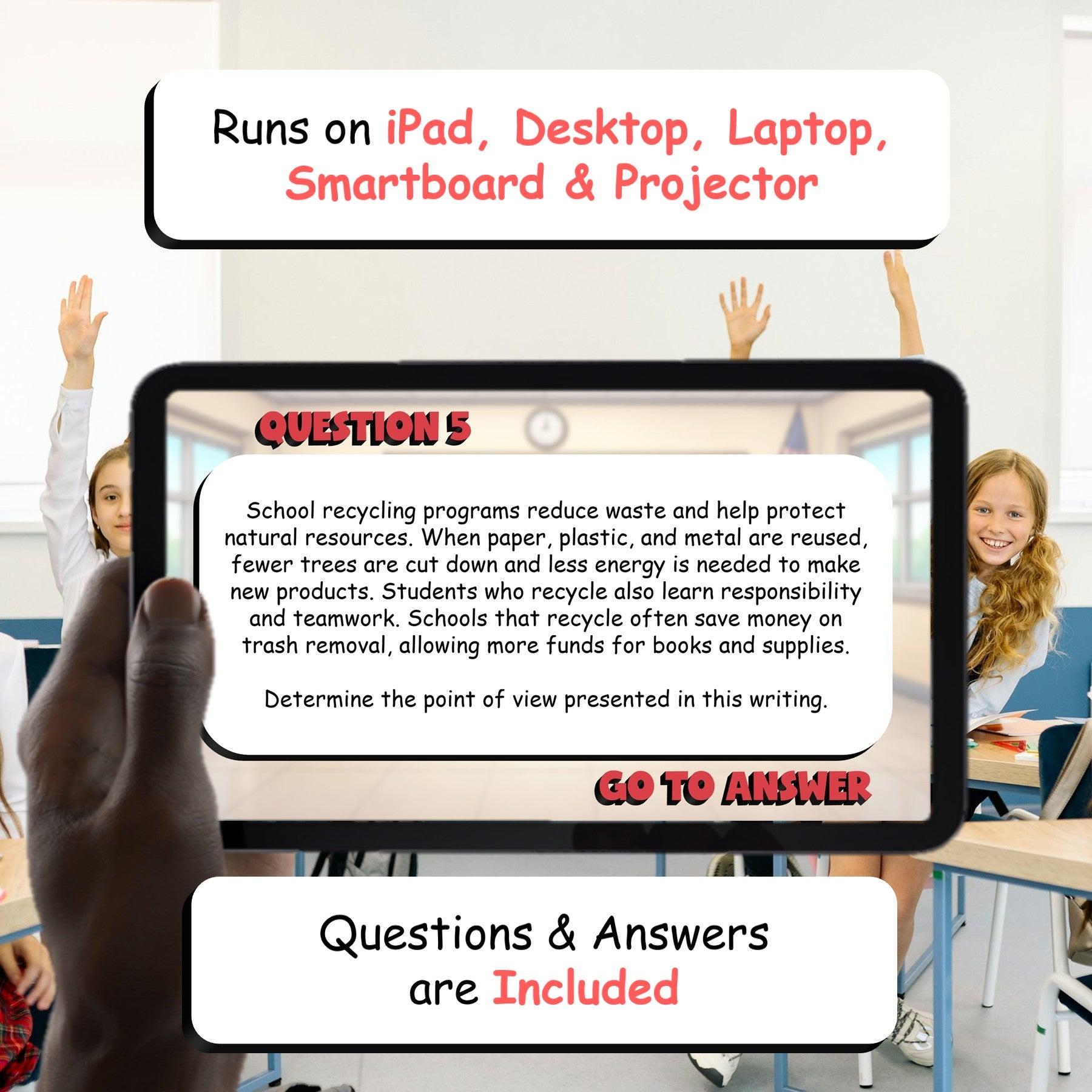 Author Purpose Point of View & Language BIG TERRIBLE GAME - Grade 5 ELA Review