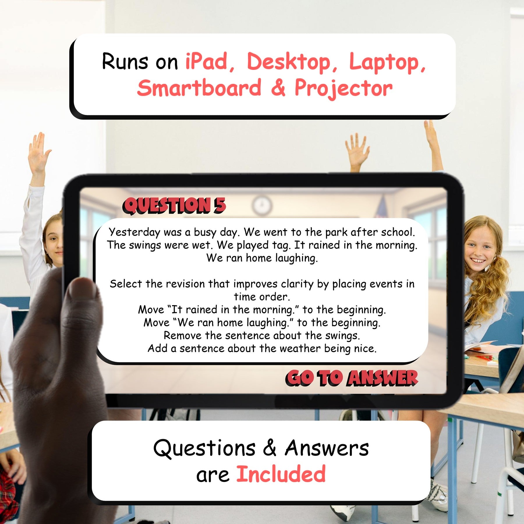 Writing for Clarity Organization & Word Choice BIG TERRIBLE GAME - Grade 4 ELA