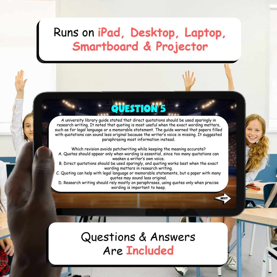 Evaluate Patchwriting & Overlap TRASHKETBALL ELA Game - No Prep Grade 10 Review