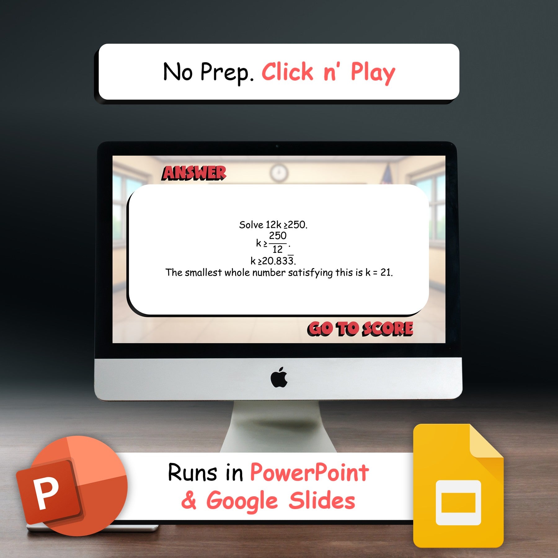 Whole Numbers BIG TERRIBLE GAME - No Prep Algebra 1 Math Review Activity