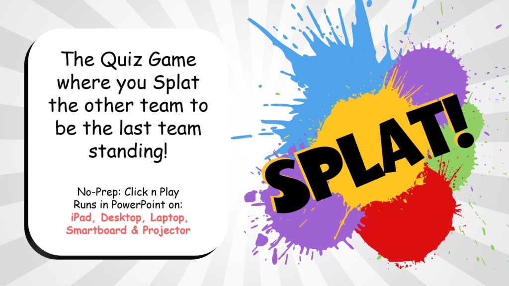 Looking for a classroom game that gets the kids competitive? Try SPLAT! It's so much fun