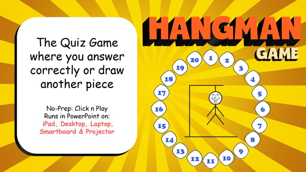 Hangman is a classis game to use for teachers in the classroom